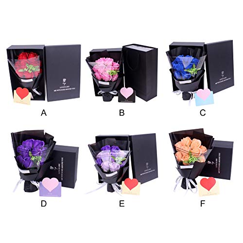 Ramo de flores de jabón con aroma a rosas en caja de regalo con bolso Regalo floral artificial para el día de San Valentín, cumpleaños, aniversario, boda de Handfly