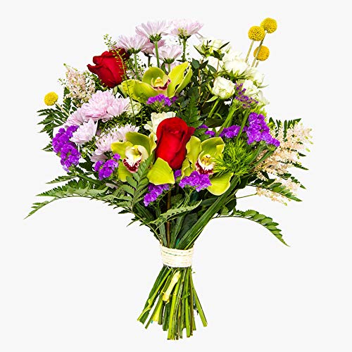 Ramos de flores naturales a domicilio variado Barcelona - Flores frescas - Envío a domicilio 24h GRATIS - Tarjeta dedicatoria incluida - Caja especial para ramos de flores naturales.