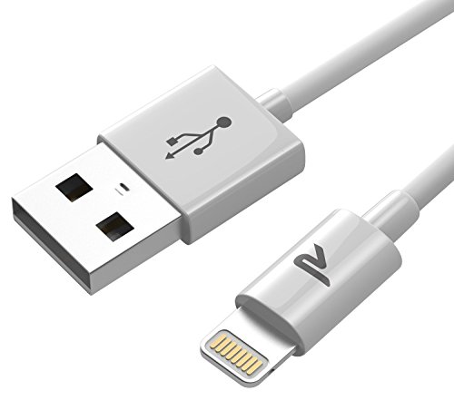 Rampow Cargador iPhone 2M Cable Lightning - [Apple MFi Certificado] - Garantía de por Vida - Cable iPhone Cargador Apple para iPhone XS MAX RX X 8 Plus 7 Plus 6S 6 Plus 5 5S 5C SE iPad - Blanco