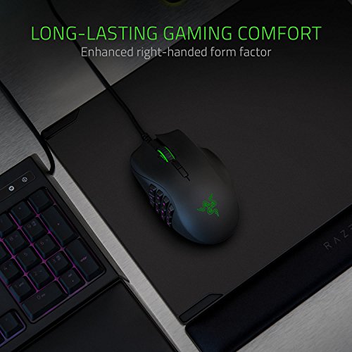 Razer Naga Trinity - Ratón para Juegos MOBA/MMO (3 Placas Laterales Intercambiables, Sensor Óptico de 5G de 16 000 PPP, hasta 19 Botones Programables), Negro