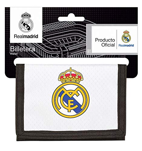 Real Madrid, 12 cm, Blanco 811854036 2018 Tarjetero, Niños unisex