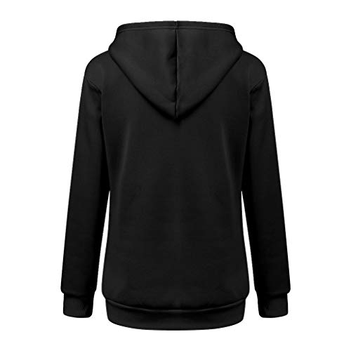 Reooly La Sudadera con Capucha Mujer con Capucha Animal Puede Llevar el Jersey Transpirable de Gato(Negro,XXX-Large)