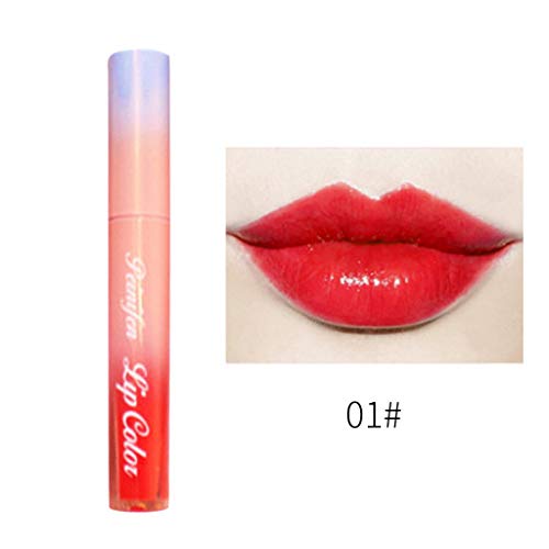 Reooly, PNF Peni Fen P7126 espejo de agua vidrio esmalte de labios cepillo suave cabeza en forma labio duradero hidratante color antiadherente 6