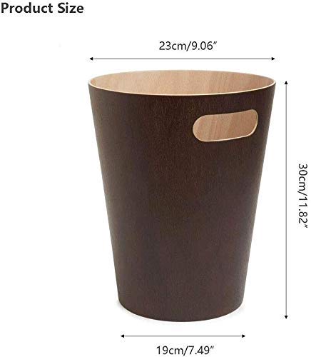 Resistente al desgaste Cubierta de basura Cubos de basura de madera Can basura de residuos puede empapelar Bins 9L / 2.38Gallon 11.8inch X 9" pulgadas x 7" pulgadas Papelera de reciclaje Ministerio de