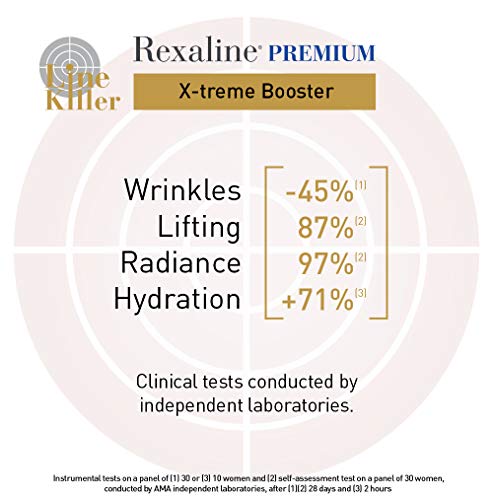 Rexaline - X-treme Booster - Suero reestructurante antiedad - Suero facial con ácido hialurónico - Corrector de arrugas - Tratamiento antiarrugas y antienvejecimiento - Cruelty Free - 30ml