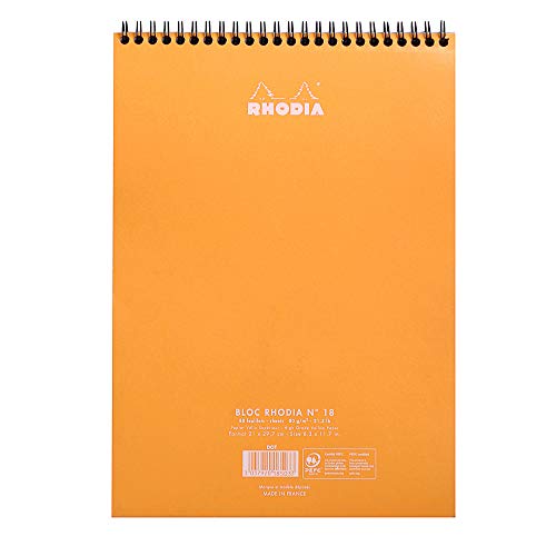 Rhodia Classic - Cuaderno (con espiral, Dot Grid, 210 x 297, Naranja