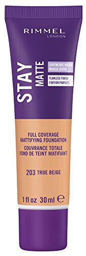 Rimmel London Stay Matte Base de Maquillaje Tono 203 True Beige - 41,545 gr