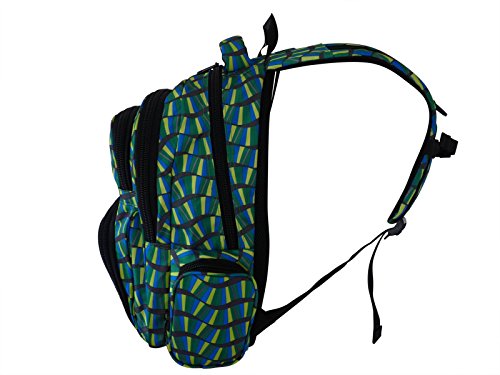 Roamlite RL842M - Mochila infantil (tamaño A4, incluye 6 bolsillos y estuche a juego, nailon 46 cm x 32 x 20, 30 L, color verde