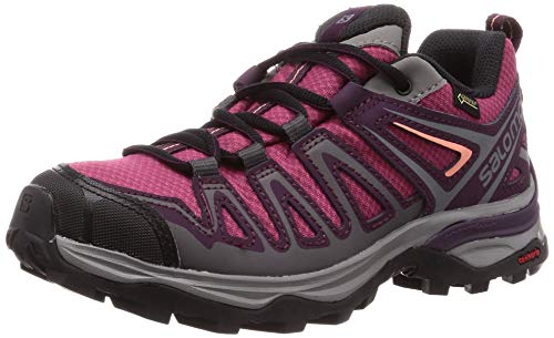 Salomon X Ultra 3 Prime GTX W, Zapatillas de Senderismo para Mujer, Violeta (Malaga/Potent Purple/Desert Flower), 36 2/3 EU