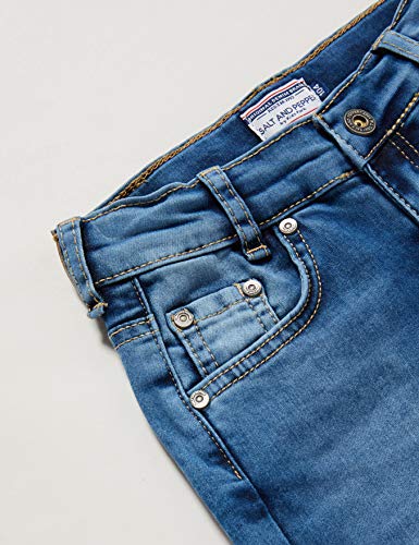 Salt & Pepper Mit Traktor Badge Jeans, Azul (Original 099), 92 para Niños