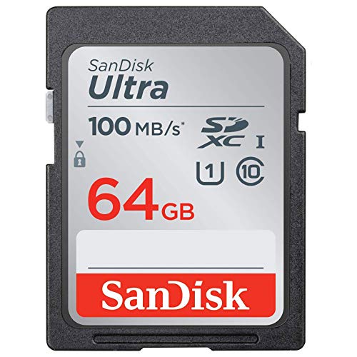 SanDisk Ultra SDHC Tarjeta de Memoria de hasta 100 MB/s, Clase 10 UHS-I,64 GB