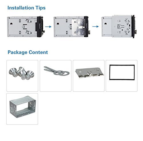 Sandtone Kit de instalación de Audio estéreo para Coche, Universal, de Hierro, Jaula de Seguridad con Marco para Reproductor de DVD de Coche de Doble DIN 2 DIN.