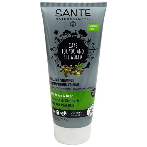 Sante – Champú voluminizador de Extractos Naturales de henna orgánica sin colorantes – Vegano, sin lactosa y sin gluten