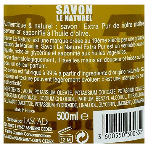 Savon le Naturel - EXTRA Puro de Marsella con aceite de oliva - 500 ml