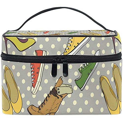 Scarpe da collina e sneaker Grande borsa per cosmetici Borsa da viaggio Organizer Custodia per trucco per donna Borsa da toilette per ragazze, 23X17X16Cm