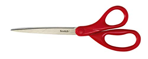 Scotch 1408 - Tijeras con mango ergonómico (20 cm), color rojo