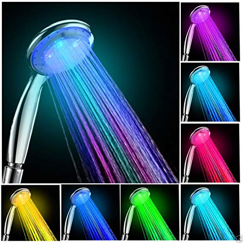 SCYDAO LED De Aniones Balneario De La Ducha Cabeza De Ducha De 7 Colores Pastel De Alcachofa De La Ducha De Agua Ligera A Presión - Ahorro De Control De Temperatura Colorido Ducha De Mano