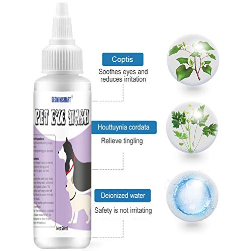 SEGMINISMART Cuidado De Ojos para Mascotas,Limpiador De Ojos para Perros，Tear Stain Remover For Dogs,para Perros,Gatos y pequeños Animales,Producto específico para el Cuidado de los Ojos