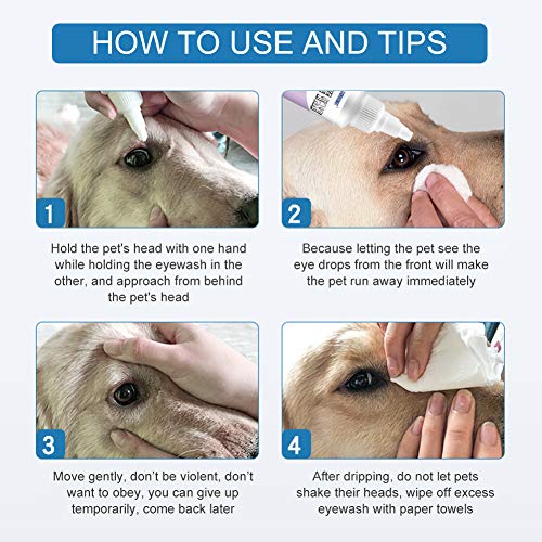 SEGMINISMART Cuidado De Ojos para Mascotas,Limpiador De Ojos para Perros，Tear Stain Remover For Dogs,para Perros,Gatos y pequeños Animales,Producto específico para el Cuidado de los Ojos