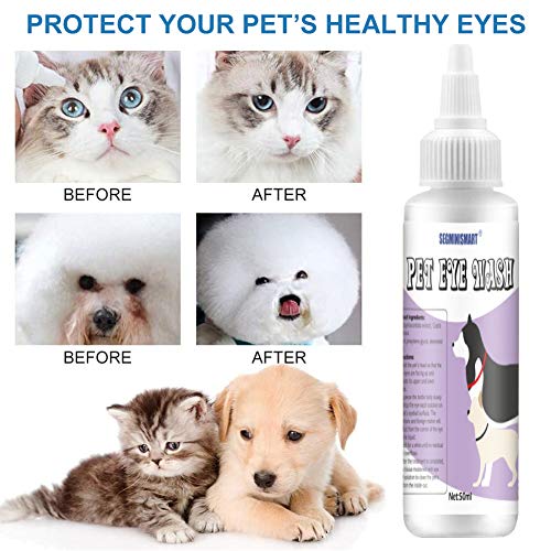 SEGMINISMART Cuidado De Ojos para Mascotas,Limpiador De Ojos para Perros，Tear Stain Remover For Dogs,para Perros,Gatos y pequeños Animales,Producto específico para el Cuidado de los Ojos