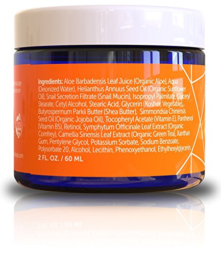 Seoul Ceuticals Korean Skin Care Snail Repair Cream Moisturiser - 97.5% Snail Mucin Extract - All In One Recovery Power For The Most Effective Korean Beauty Routine - 60ml