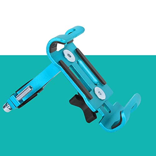 Shenykan Soporte Fijo Universal Bicicleta Moto Bicicleta Soporte para teléfono móvil Soporte para Manillar Soporte de aleación de Aluminio Soporte para teléfono Inteligente-Azul