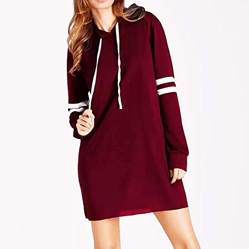 SHOBDW Liquidación Venta Moda Mujer Sexy Nueva Otoño Invierno Sudadera con Capucha Larga Sudadera Jersey Pullover Manga Larga Vestido(Rojo,XL)