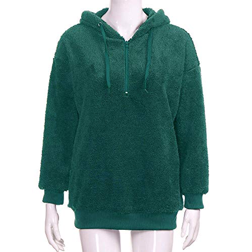 SHOBDW Liquidación Venta Mujer Sudadera con Capucha Suelta Tallas Grandes Jersey de Mujer Jersey otoño Invierno Manga Larga Remata Abrigo cálido(Verde,L)