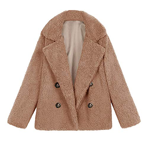 SHOBDW Mujer Chaqueta para Mujer de Moda Sólida Chaqueta Casual Otoño Invierno Tops de Manga Larga Parka cálida Outwear Abrigo para Mujer Turn Down Collar Overcoat Ladies Outercoat