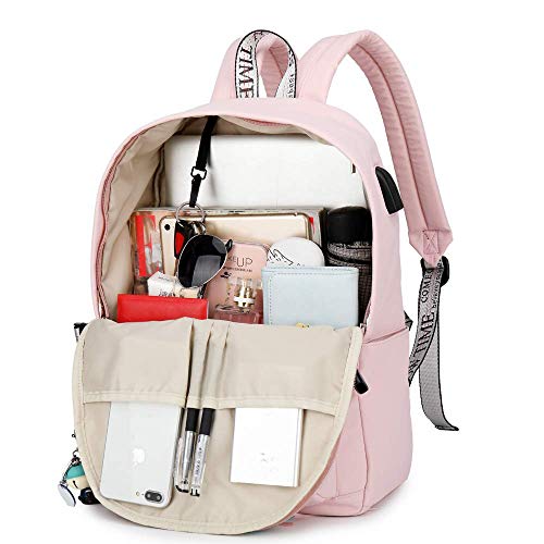 Silver Tulip Mochila para portátil Universidad Hombros Niños Escuela Bolsas de Libros Mochila para niñas (Rosa, Grande con Puerto USB)