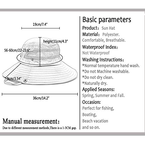 SIYWINA Hombres Sombrero de Pescador Verano Protección UV Sombreros de al Aire Libre