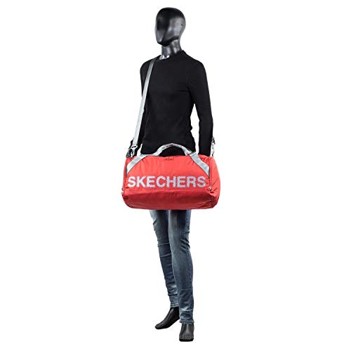 SKECHERS Sports, Gimnasio Entrenamiento con Correa para Hombro, Bolsa de Lona Práctica Versátil Cómoda Ligera y Resistente S902, Rojo Intenso, Talla única