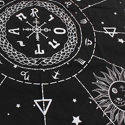 SM SunniMix 1pc Constellation Tarot Table Card Cloth Tassel 49cm Soft Fabric Square