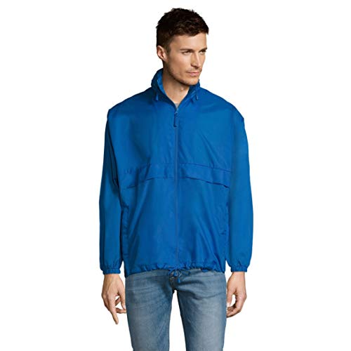 SOLS- Cortavientos/Chaqueta Fina Impermeable Unisex - Modelo Surf (XXL) (Azul eléctrico)