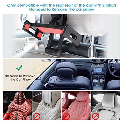 Soporte Tablet Coche, SAWAKE Soporte Tableta Reposacabezas de 5,5" a 12,90", Soporte Asiento Universal Ajustable 360°,Car Tablet Holder para IPad Pro, IPad Mini, Tabletas, Kindle, E-Redear y Otros