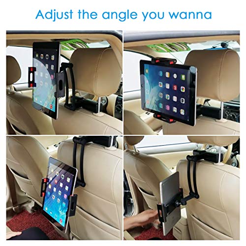 Soporte Tablet Coche, SAWAKE Soporte Tableta Reposacabezas de 5,5" a 12,90", Soporte Asiento Universal Ajustable 360°,Car Tablet Holder para IPad Pro, IPad Mini, Tabletas, Kindle, E-Redear y Otros