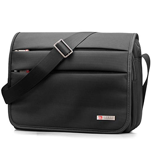 SPAHER Bolso de Hombro para Hombre maletín iPad Laptop Work Messenger Bolso de Negocios Escuela Crossbody Bolso de Mano Bolso de Viaje Prueba de Agua para portátil MacBook Air 11.6" Negro