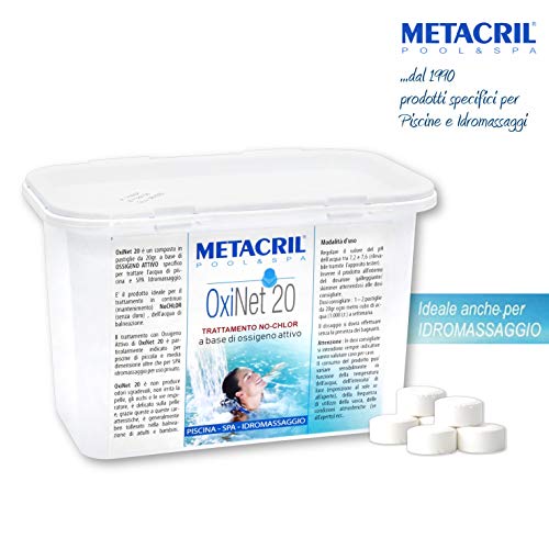 Starter Kit Oxi para Tratamiento Agua y Mantenimiento de SPA, Jacuzzi y pequeña Piscina a Base de oxígeno Activo, en Pastillas de 20 g.-