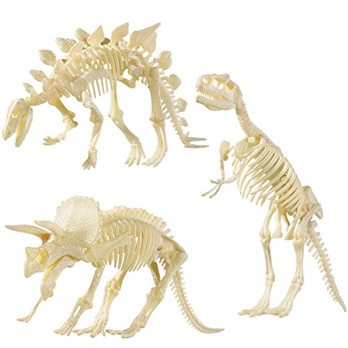 STOBOK 3 Unids 4D Dinosaurio De Madera Rompecabezas Dinosaurio Esqueleto Figura Esqueleto Fósil Juguetes DIY para Niños