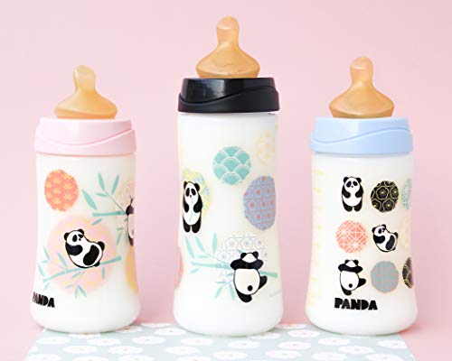 Suavinex - Biberón Bebé Tetina Anatómica Látex, 270ml. Biberón 0-6 Meses. Talla 1 Flujo medio. 0% BPA. Diseño Panda, Color Azul