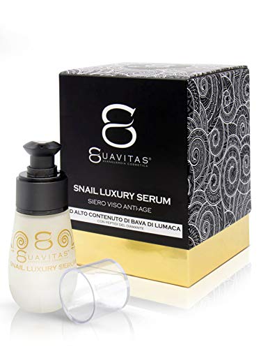 Suavitas Snail Luxury Serum - Sérum Rostro y Cuello Antiarrugas rico de Baba de Caracol, con Péptidos de Diamante, Hidratante, con Antiedad, Antimancha - 30 ml