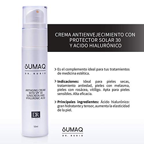 SUMAQ - DR.RUBIO Crema Antienvejecimiento con Protector Solar 30 y Acido Hialurónico 50ml