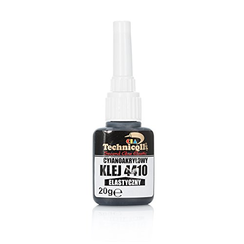 Super Glue Elastica 20g Pegamento instantáneo de cianocrilato Extra fuerte Negra Alta Flebilidad Reparación Elementos flexibles de Goma