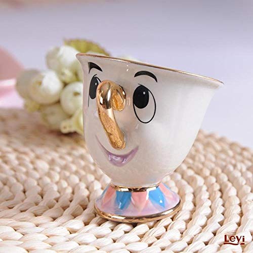 SYART 2020 Nueva Taza de Tetera de la Bella y la Bestia de Dibujos Animados Sra. Potts Chip Tea Pot Cup One Set Lovely Fast Post, 1 Cup y 1 Pot