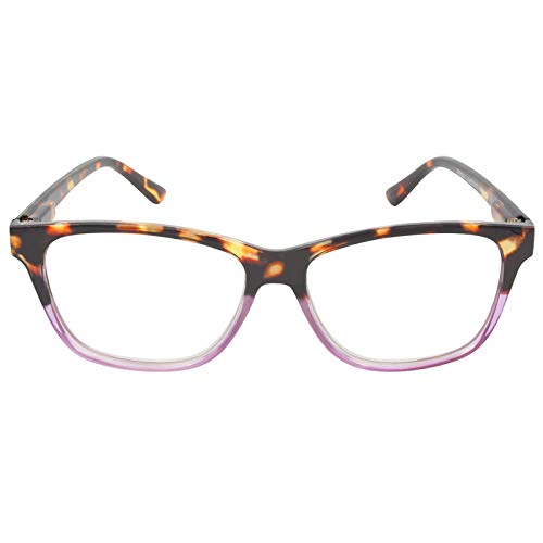 TBOC Gafas de Lectura Presbicia Vista Cansada - Graduadas +4.00 Dioptrías Montura de Pasta [Carey - Lila] de Diseño Moda para Hombre Mujer Unisex Lentes de Aumento para Leer Ver de Cerca