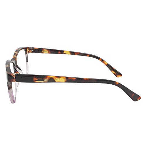 TBOC Gafas de Lectura Presbicia Vista Cansada - Graduadas +4.00 Dioptrías Montura de Pasta [Carey - Lila] de Diseño Moda para Hombre Mujer Unisex Lentes de Aumento para Leer Ver de Cerca