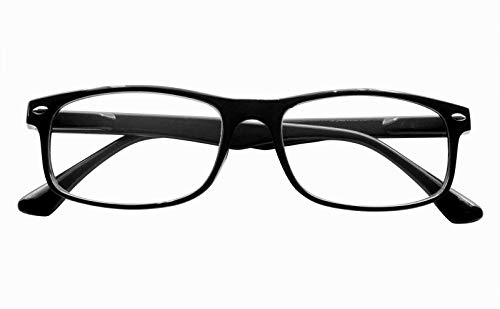 TBOC Gafas de Lectura Presbicia Vista Cansada - [Pack 2 Unidades] Graduadas +1.50 Dioptrías Montura de Pasta Azul y Negra Diseño Moda Hombre Mujer Unisex Lentes de Aumento para Leer Ver de Cerca