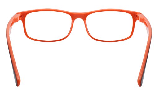 TBOC Gafas de Lectura Presbicia Vista Cansada - (Pack 2 Unidades) Graduadas +2.50 Dioptrías Montura de Pasta Bicolor Naranja y Negra Diseño Moda Hombre Mujer Unisex Lentes de Aumento Leer Ver Cerca