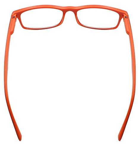 TBOC Gafas de Lectura Presbicia Vista Cansada - (Pack 2 Unidades) Graduadas +2.50 Dioptrías Montura de Pasta Bicolor Naranja y Negra Diseño Moda Hombre Mujer Unisex Lentes de Aumento Leer Ver Cerca