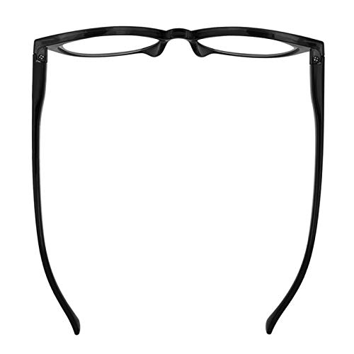 TBOC Gafas de Lectura Presbicia Vista Cansada - [Pack 4 Unidades] Graduadas +2.00 Dioptrías Montura de Pasta [Negra] de Diseño Moda para Mujer Lentes Aumento Leer Ver de Cerca Bisagra Muelle